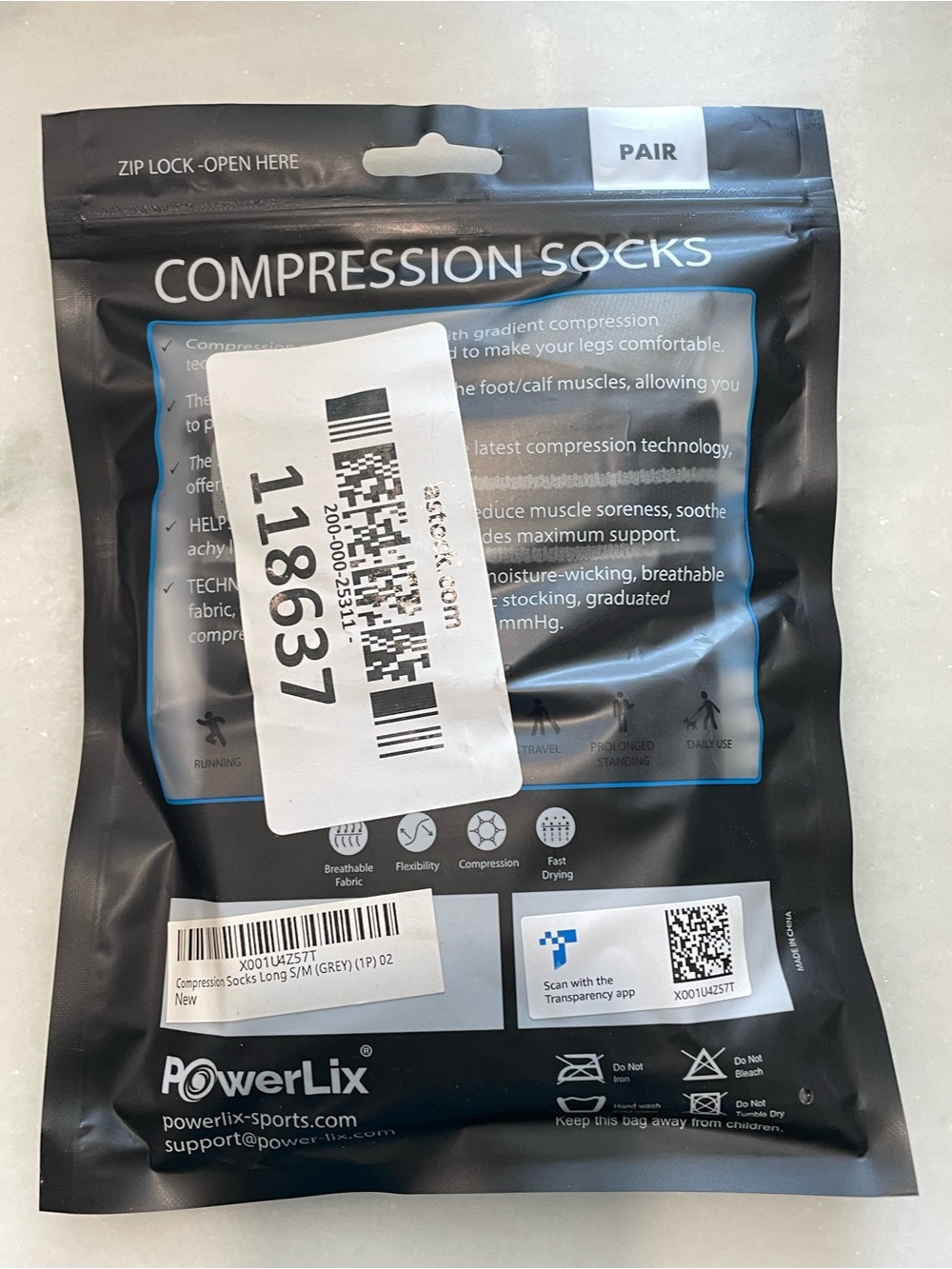 Graduated Compression Socks - Black/Gray - Picture 2 of 3
